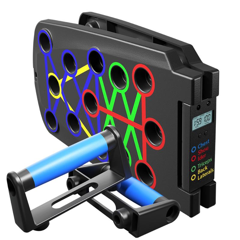   All Model GYM- Dụng Cụ Tập Hít Đất Chống Đẩy Có Vạch Kẻ Màu Theo Nhóm Cơ Đồng Hồ Bấm Giờ Đếm Nhịp Tự Động Xà Đơn chống  đẩy  hình  cung 