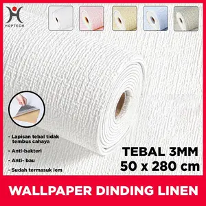 Wallpaper Linen Roll  ukuran 280 x 50 CM Sticker Dinding dekoratif aluminium