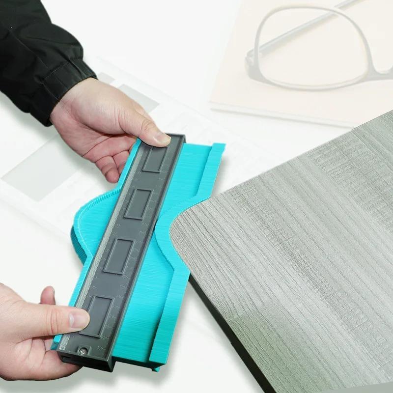 Profile Duplicator, Contour Gauge for Woodworking Tiling, Plastic Measuring Ruler, Line Copier, Ceramic Tile Cutting Template Tool, DIY Hand Tools 0