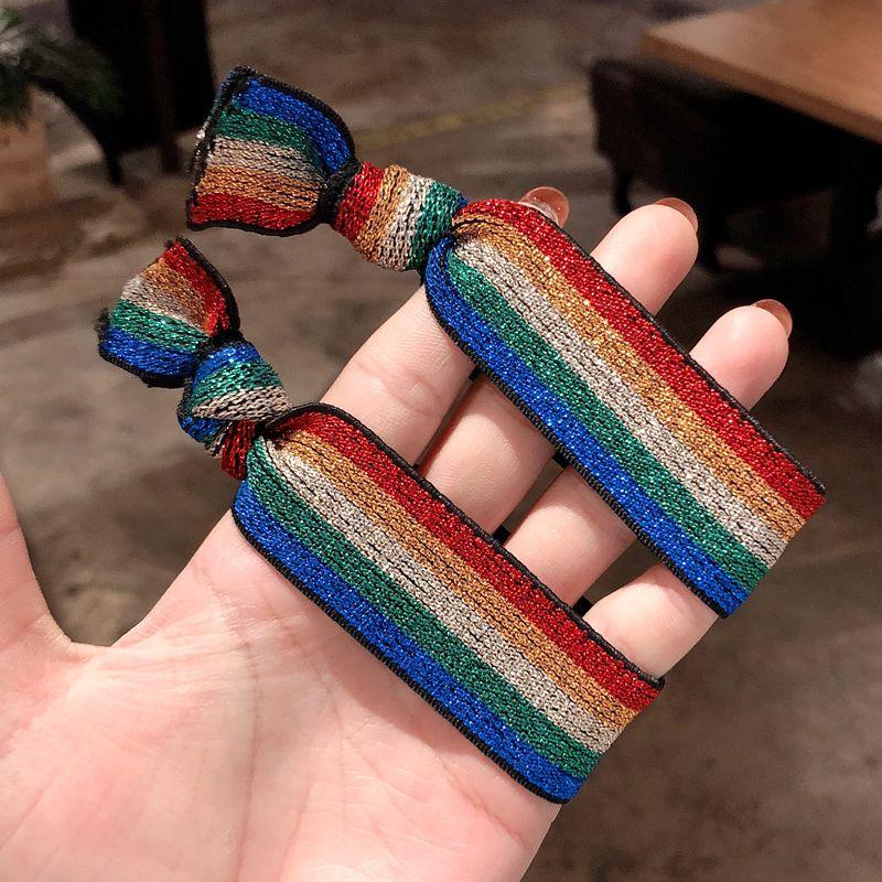 Product Introduction of Korean Style Simple Colorful High Elastic Rubber Band Bracelet Tie up a Bun Hairstyle Leopard Print Hair Rope 4