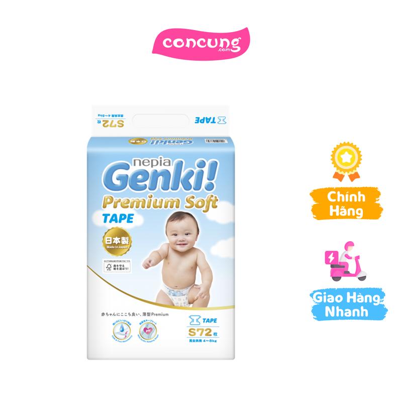  Tã dán Nhật Bản cao cấp Genki size S 72 miếng 