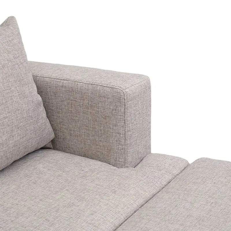 SELMA GLIVEL SOFA FABRIC 3 SEATER DENGAN BANGKU - COKELAT ASH 7