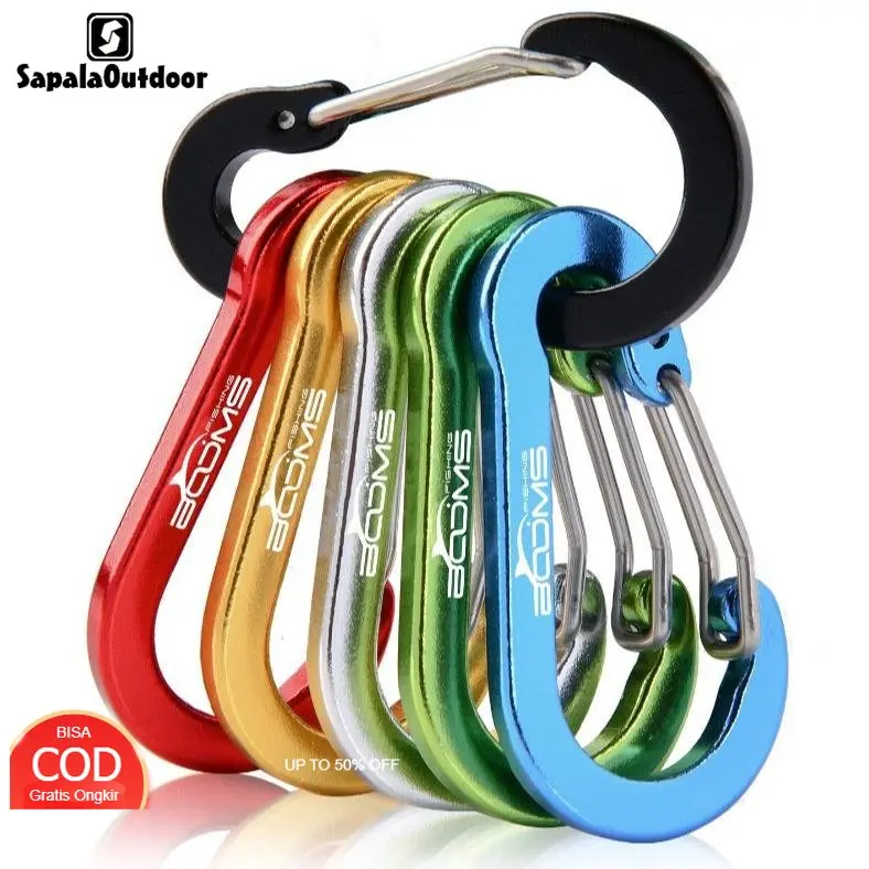 Gantungan Karabiner Aluminium Alloy Snap Clip Lock 6 PCS - CC1 - Mix Color