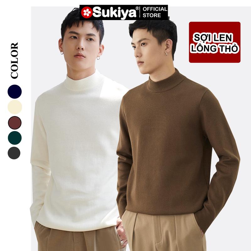 Áo Len Nam Cổ Cao 3 Phân SUKIYA Hàng Cao Cấp Sợi Len Lông thỏ Mềm Mịn AL35