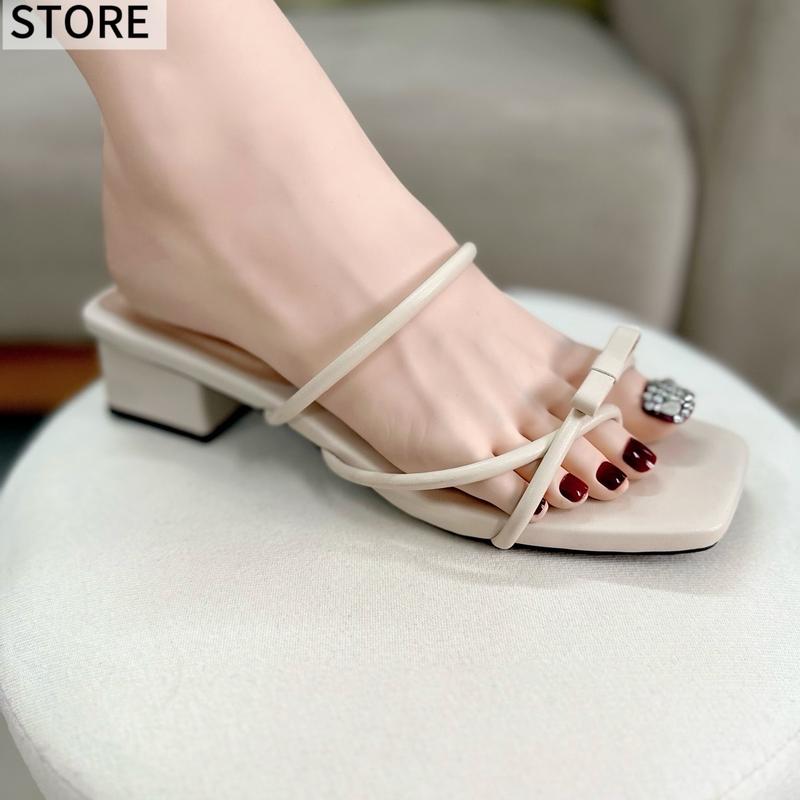 [Hình thật]  Dép nữ WEDY 2355 dạng guốc đế thấp 4 phân xinh xắn dễ mang - DéP Shoes Women GiàY Sandal