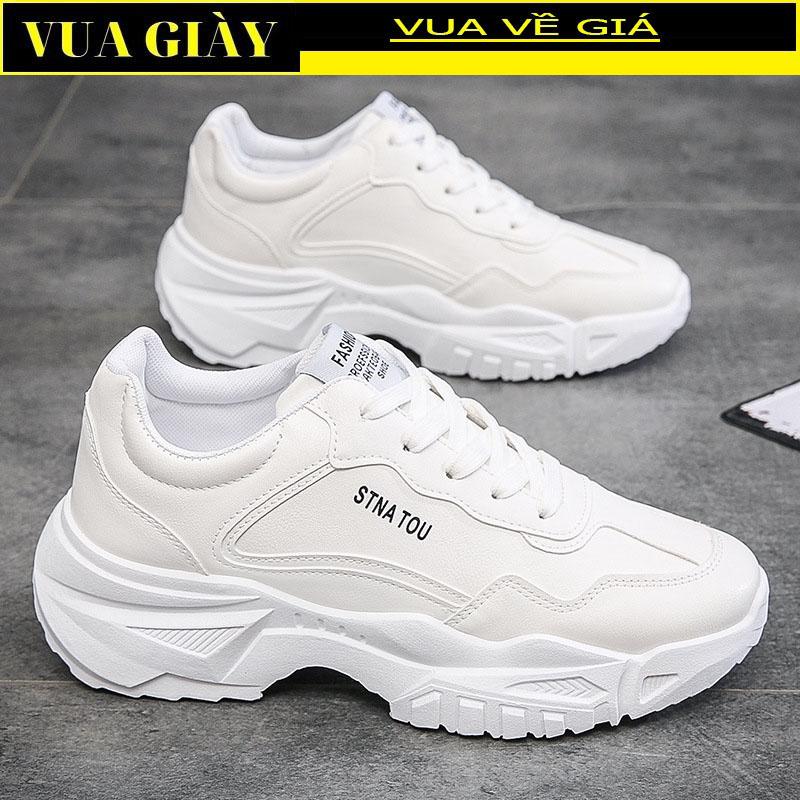 Giày Nam Trắng Tăng 5cm Chiều Cao Trẻ Đẹp Thời Trang Phù Hợp Mọi Lứa Tuổi - 977 Cao Su Đế Bằng Shoes Sneaker Nhung giay  lakintanam