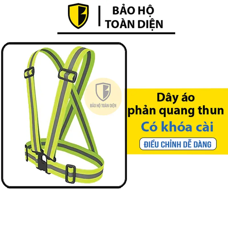 Dây áo phản quang THUN _ Áo dây phản quang phù hợp khi lái xe, đi phượt ban đêm, làm việc tại cảng sân bay- An toàn lao động 0