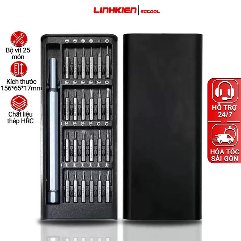 Bộ tua vít đa năng 25 món , chất liệu thép HRC bền bỉ, tiện lợi, nhỏ gọn sửa chữa máy tính, điện thoại