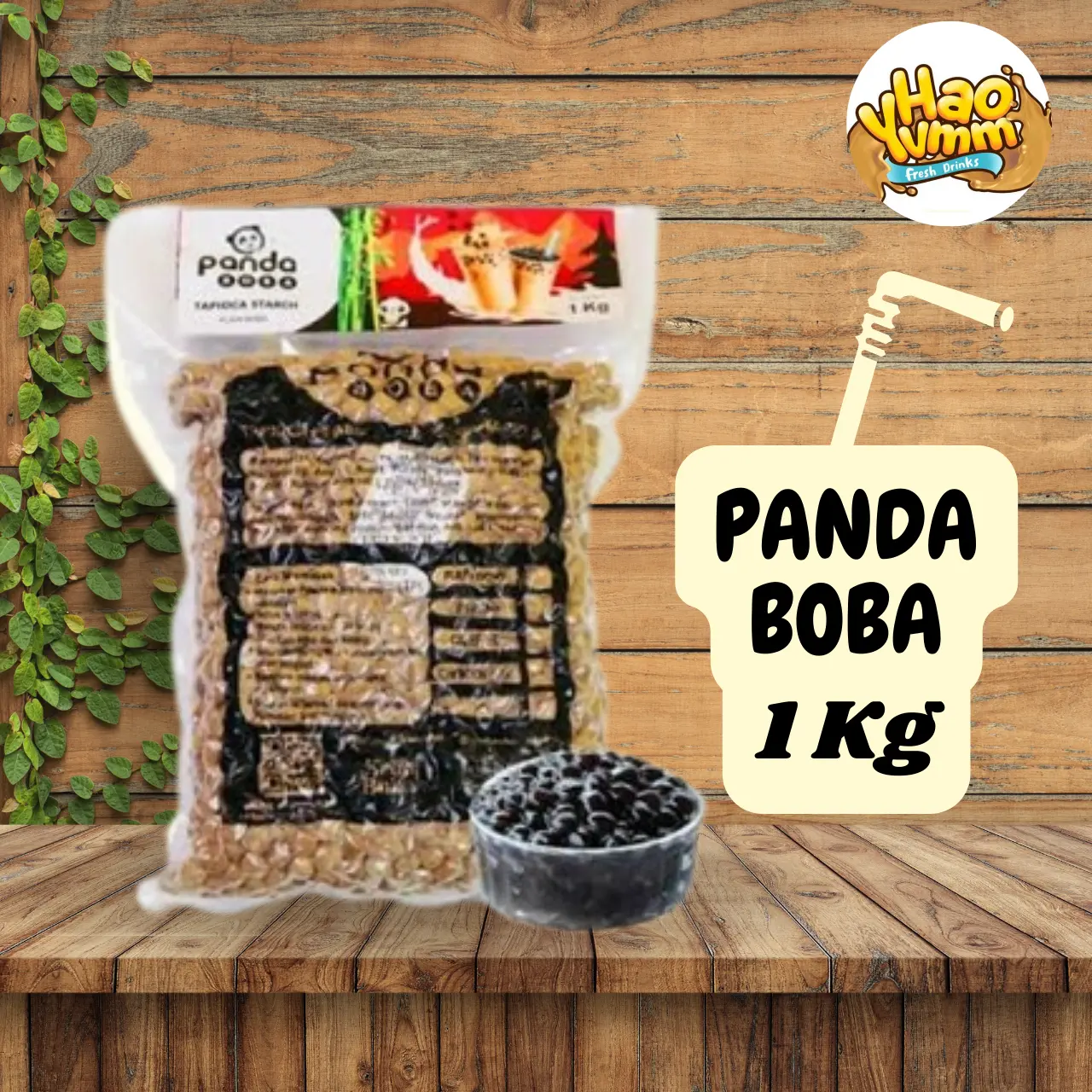 [1kg PandaBoba] Haoyumm Boba Pearl Tapioka 1kg (HY)