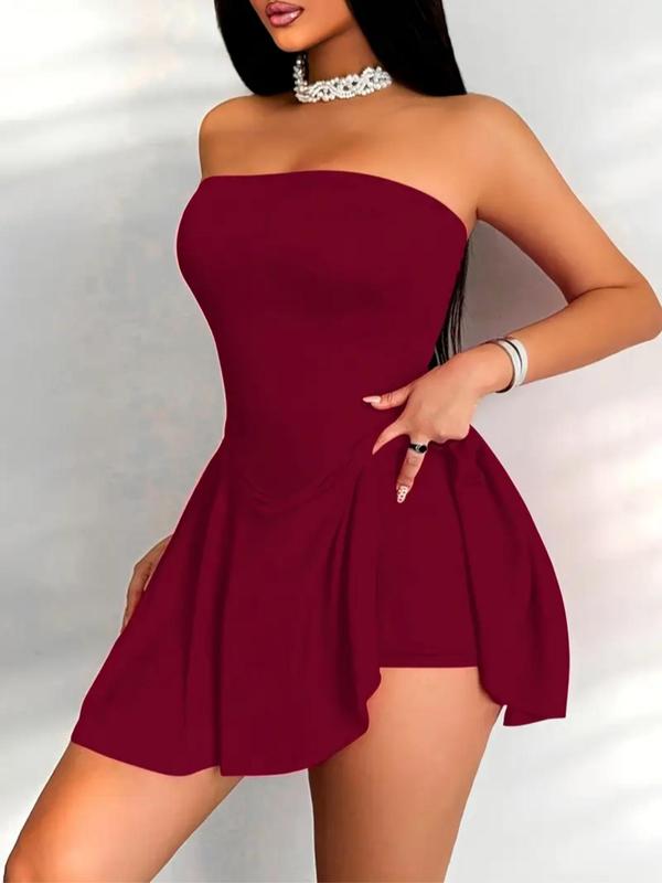 Women's Plain Tube Dress, Fashion Casual Sleeveless Dress for Daily Outdoor Wear, Ladies Dress for Summer, Womenswear 4