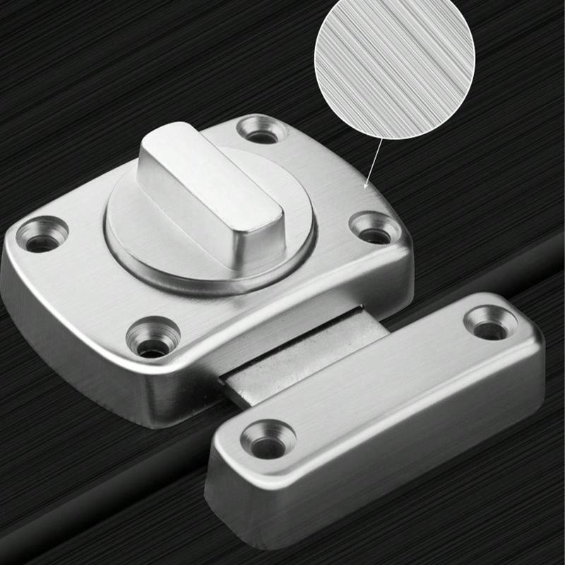 Rotating Push-type Door Lock, Multipurpose Stainless Steel Door Lock, Thickened Door Lock Buckles for Home, Office, Hotel, Apartment 6