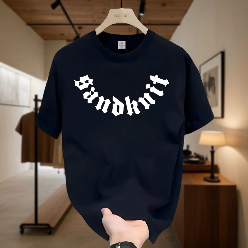 Art Letter Print T-Shirt Men's Short Sleeves Trend Loose Plus Size Couple Oversize Top Unisex