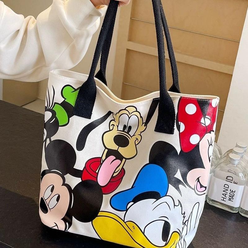 Túi Vải Mickey, Sức Chứa Lớn, Thiết Kế Mới Của Chó Hoạt Hình Dễ Thương, Túi Tote Đeo Một Bên Vai, Thích Hợp Sử Dụng Hàng Ngày 3