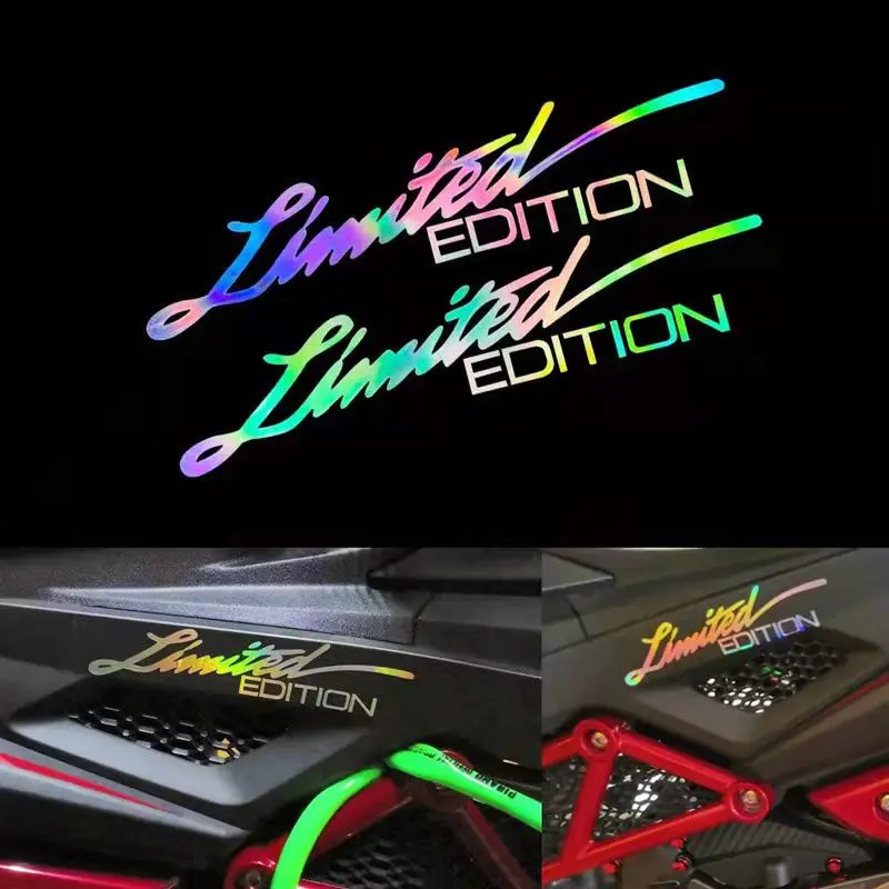 Straw Genuine Edition Limited Rearview Mirror Reflective Stickers Colorful Laser Motorcycle Electric Vehicle Bicycle Refle