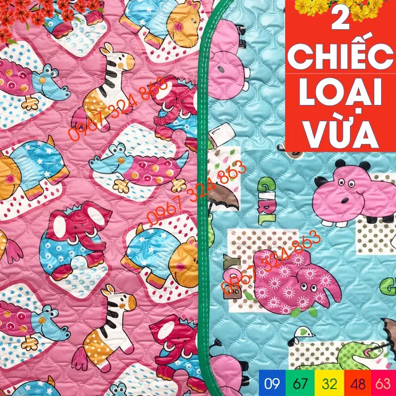 Combo 2 chiếu lót chống thấm ĐÀI LOAN loại vừa dành cho bé yêu - MOLA BABY 0