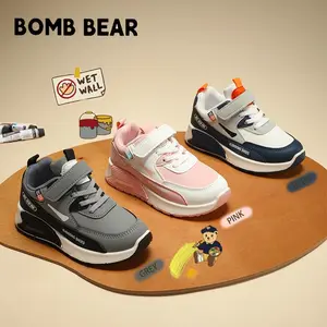 Little Bear SALE 4.4 YN-XYY6302  Sepatu Sekolah Anak Dengan Fashion Sneakers Mesh Sintes Premium, Kualitas Nyaman Lentur Ringan Desain Ergonomis untuk Aktivitas Aktif Si Kecil! warna Abu, Biru dan Pink dengan size 26-37