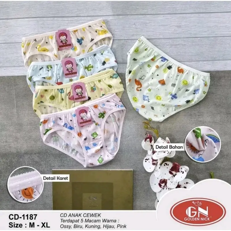 ( 6 Pcs ) Celana Dalam Anak Motif Golden Nick 1187 / Celana Dalam Anak Perempuan Katun