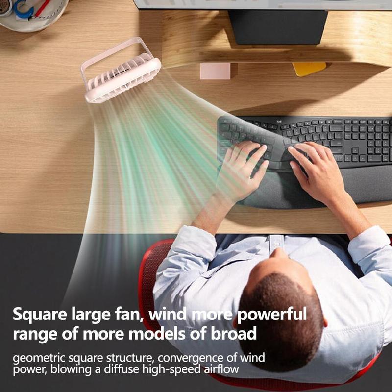 Product Introduction of USB Rechargeable Electric Fan, 1 Box Foldable Desktop Fan with LED Power Display, Mute Large Fan for Office Home Dormitory 6