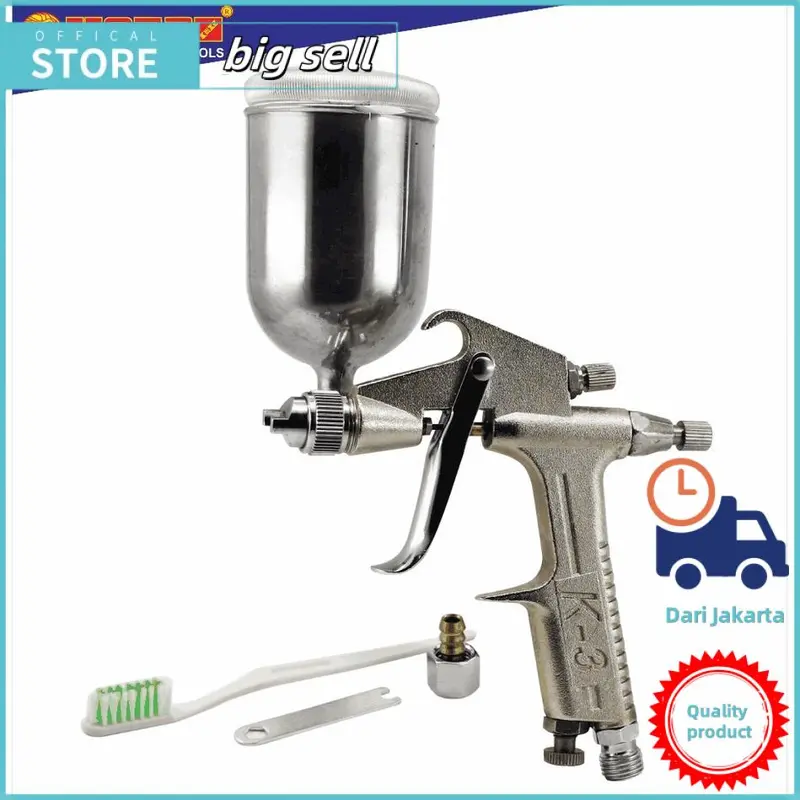 ✦Ready ya,cod✦ TORA Spraygun K3 Polishing - Alat Semprot Cat Tabung Atas/K3 Spray Gun Spet Cat Angin Mesin Kompresor F75 Tabung Atas 400ml Alat Spet Semprot Cat Tabung Atas 0