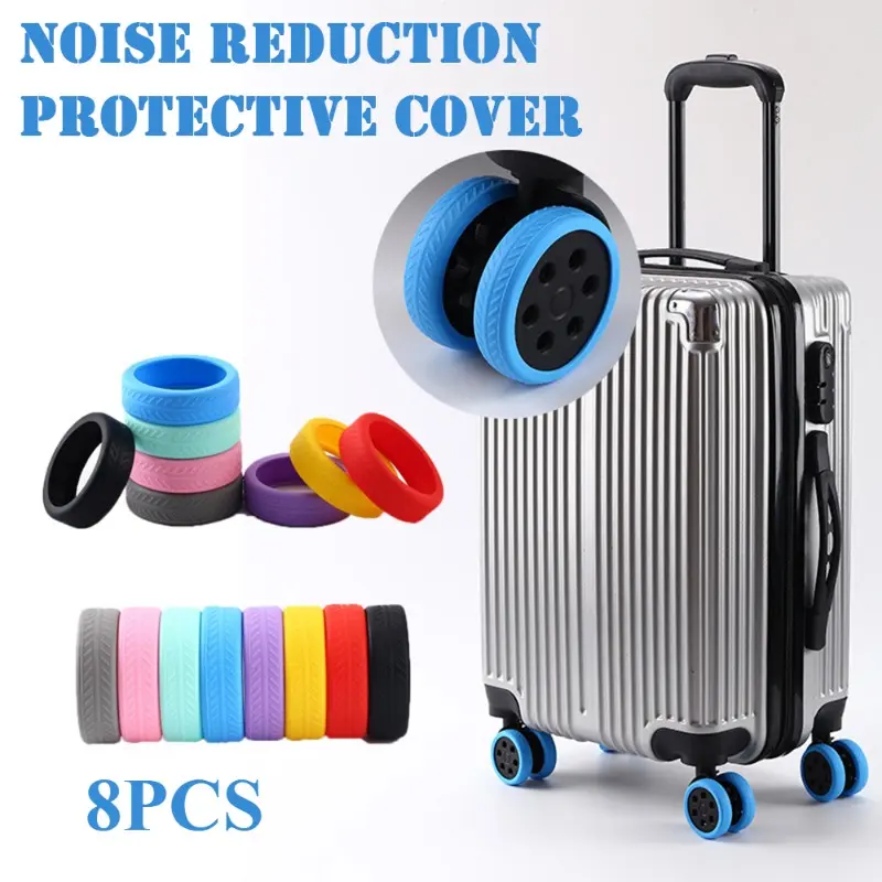 4/8Pcs Suitable for Luggage Wheels Rubber Sleeve Wheel Cover Protective Cover Luggage Accessories Anti-slip Silent Wear-resistant