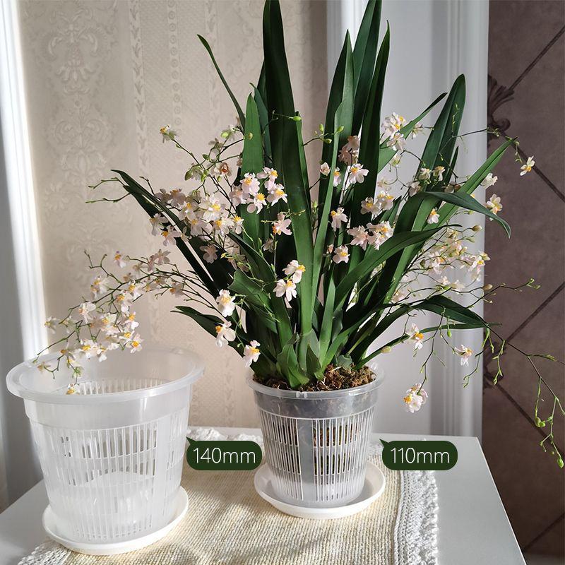 11/14cm Mesh Pot Root Control Transparent Flowerpot For Orchid Flower Breathable Growth Container Garden Plastic Flower Pot 7