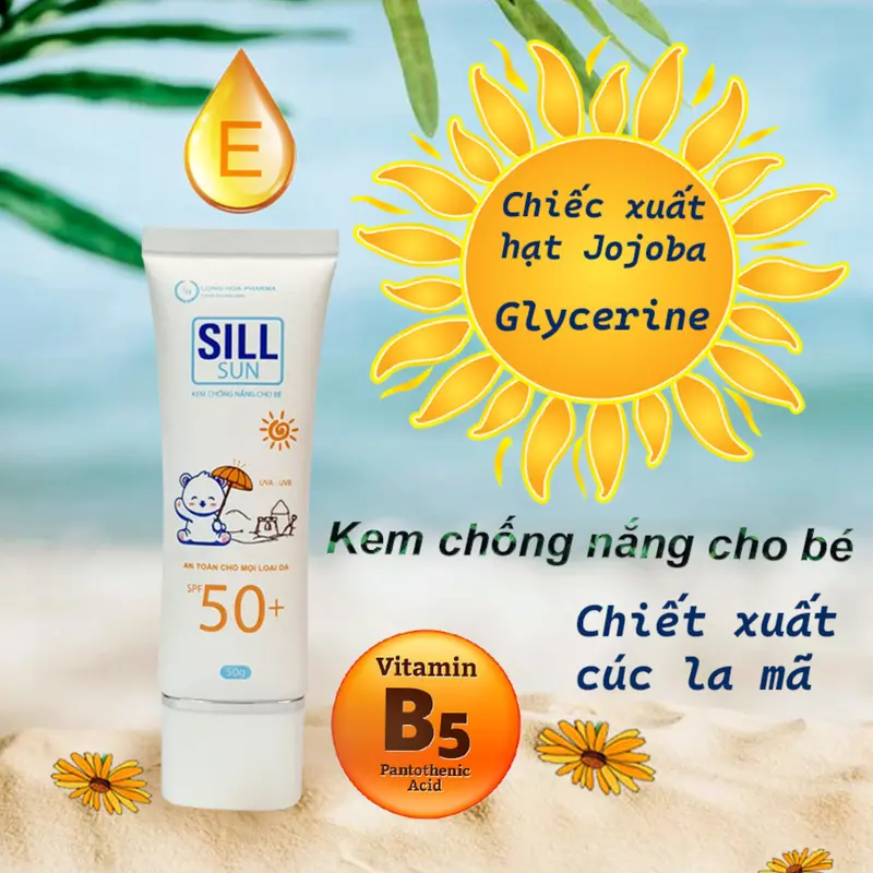 Kem chống nắng cho bé Sill Sun kids 50+ an toàn cho trẻ sơ sinh & em bé da nhạy cảm 0