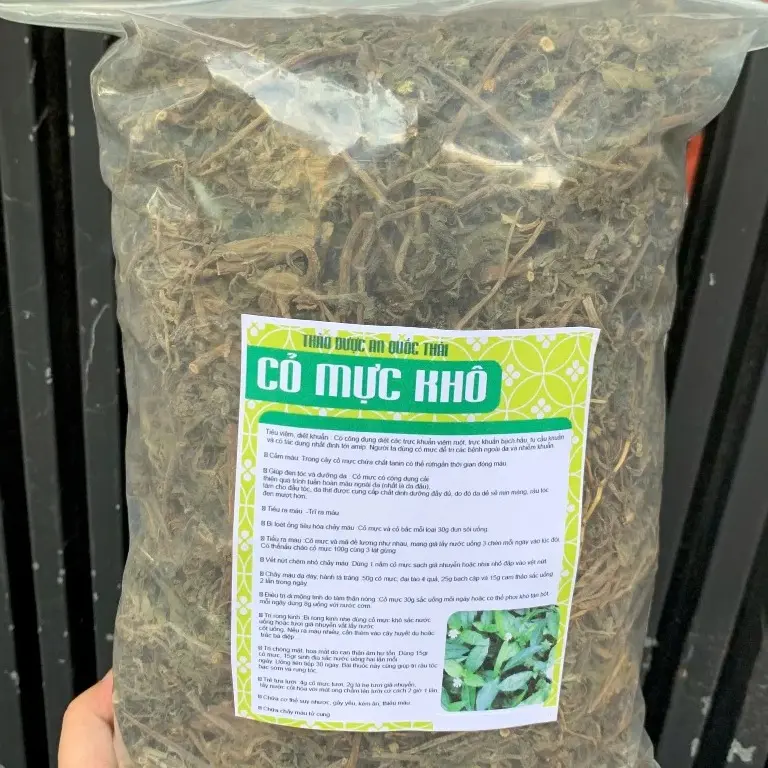 1Kg Cây Cỏ Mực (Cỏ Nhọ Nồi Khô) Đóng Gói Sạch Sẽ 1