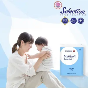 AB - Medisoft Cotton Ball 120 Balls [75gr] / Kapas Bola untuk Membersihkan Kulit Bayi