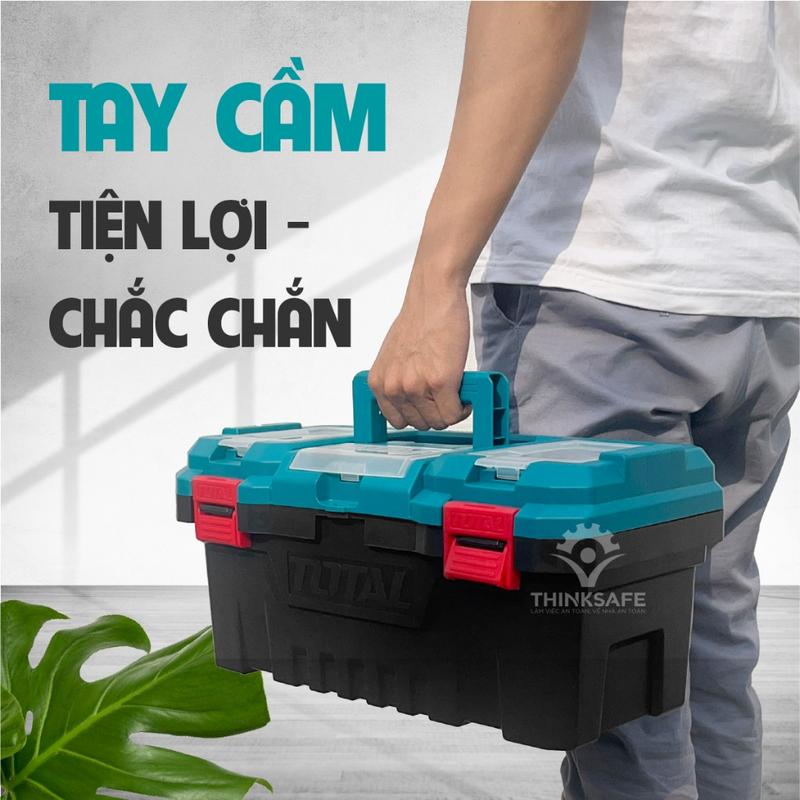 Hộp đựng đồ nghề Total TPBX0201 TPBX0202 kích thước 20 inch khóa nhựa và kim loại hộp đựng dụng cụ linh kiện 5