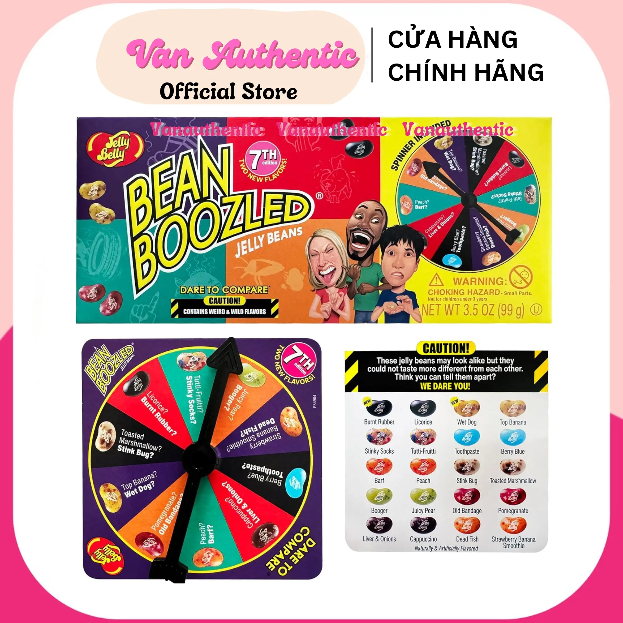 (Bill Mỹ) Đời thứ 6 mới nhất kẹo thối 100g phiên bản kèm bàn xoay Bean Boozled Mỹ