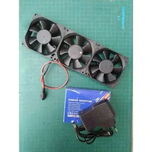 Kipas Pendingin Triple fan 9x27cm 12v + adaptor berkualitas