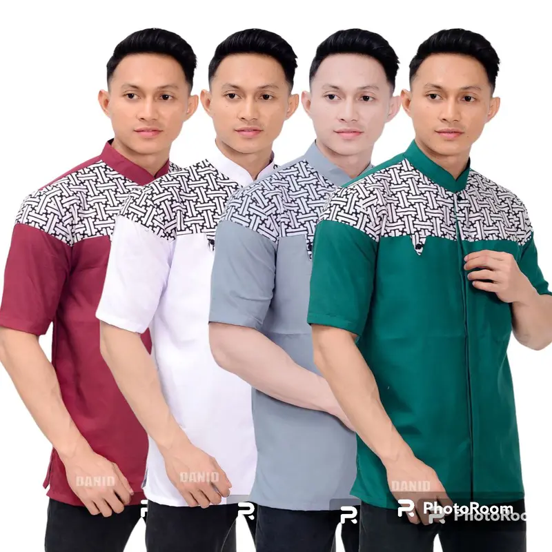100 ribu dpat 4 baju koko kurta falcon lengan pendek Katun Muslim Pria Dewasa 4