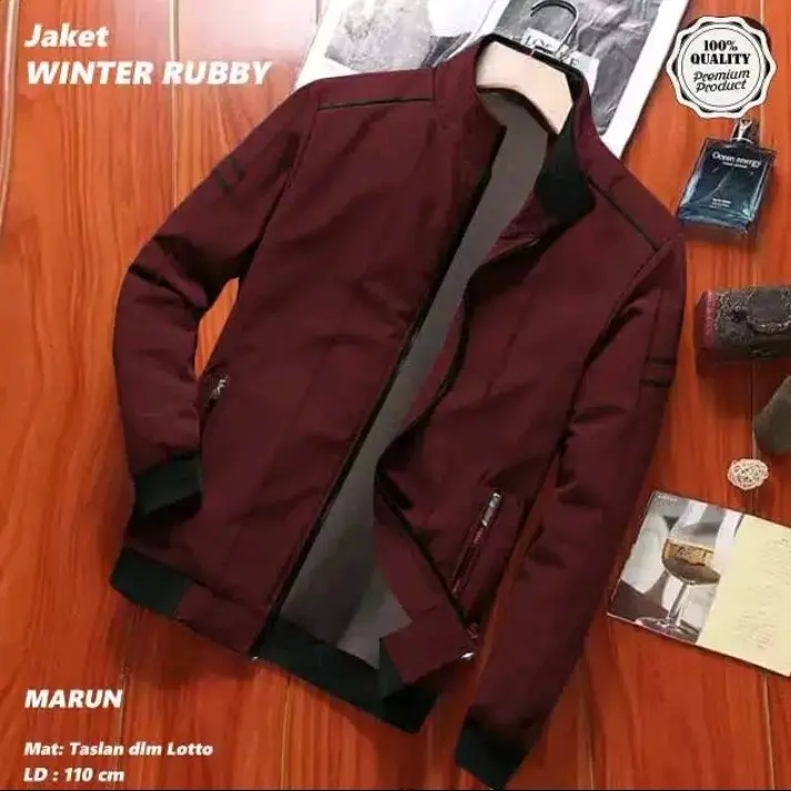 Jaket Cowok Jumbo 2Xl-8Xl jasket winter rubby bahan parasut Taslan Jaket Big size ellegan 5