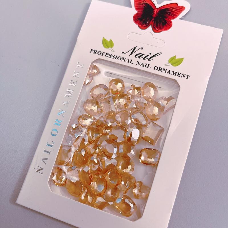  Sét đá pha lê màu trà đồng sáng 40 viên   phụ kiện nail Làm Nail 