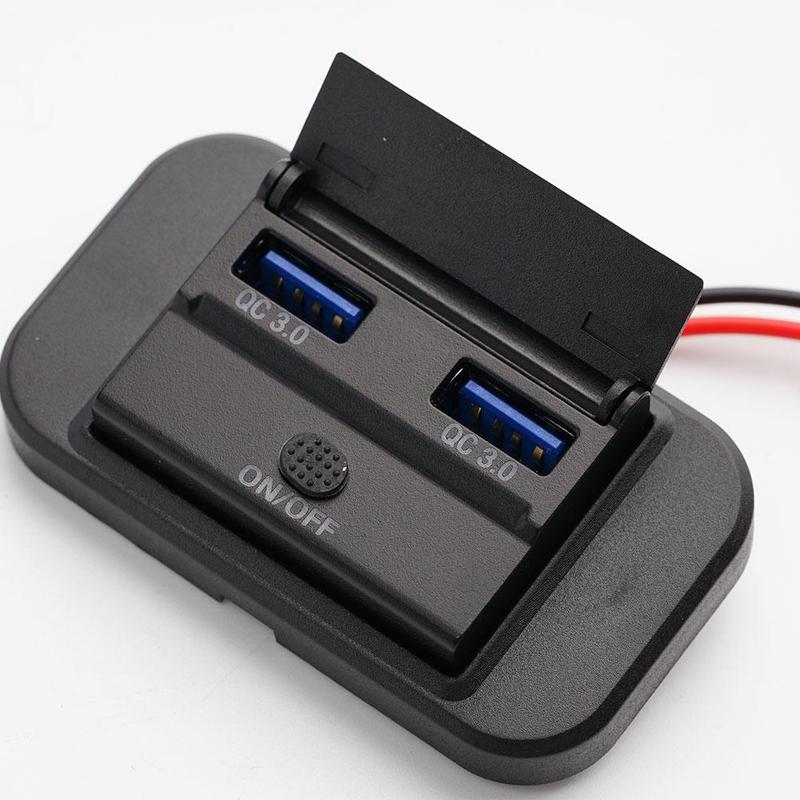 Product Introduction of Quick Charge PD Type C Dual USB Ports Car Bus Charger Socket Adapter 12V/24V USB Power Panel F7C2 69