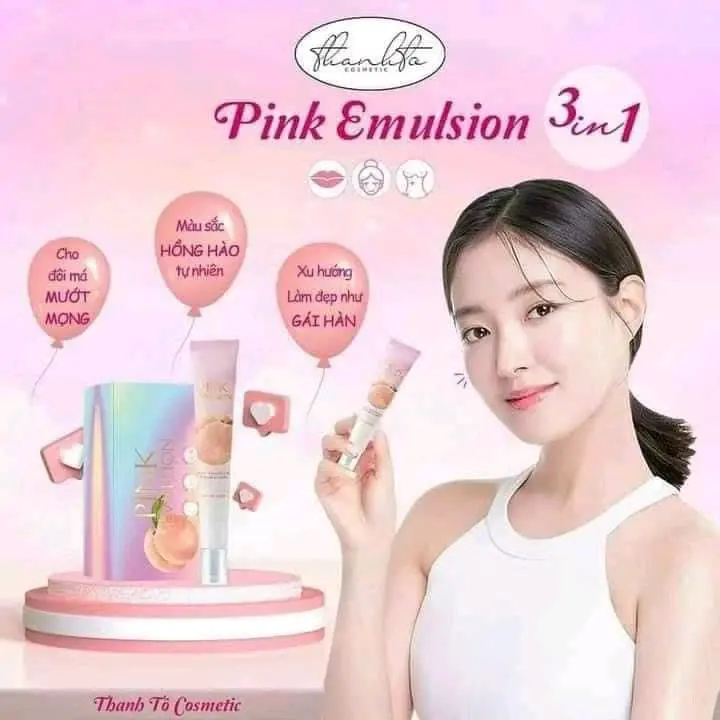 Kem Dưỡng Má Hồng Pink Emulsion - 3in1 (Má Hồng - Môi Hồng - Nhũ Hoa Hồng) Cosmetic Mỹ Phẩm 1