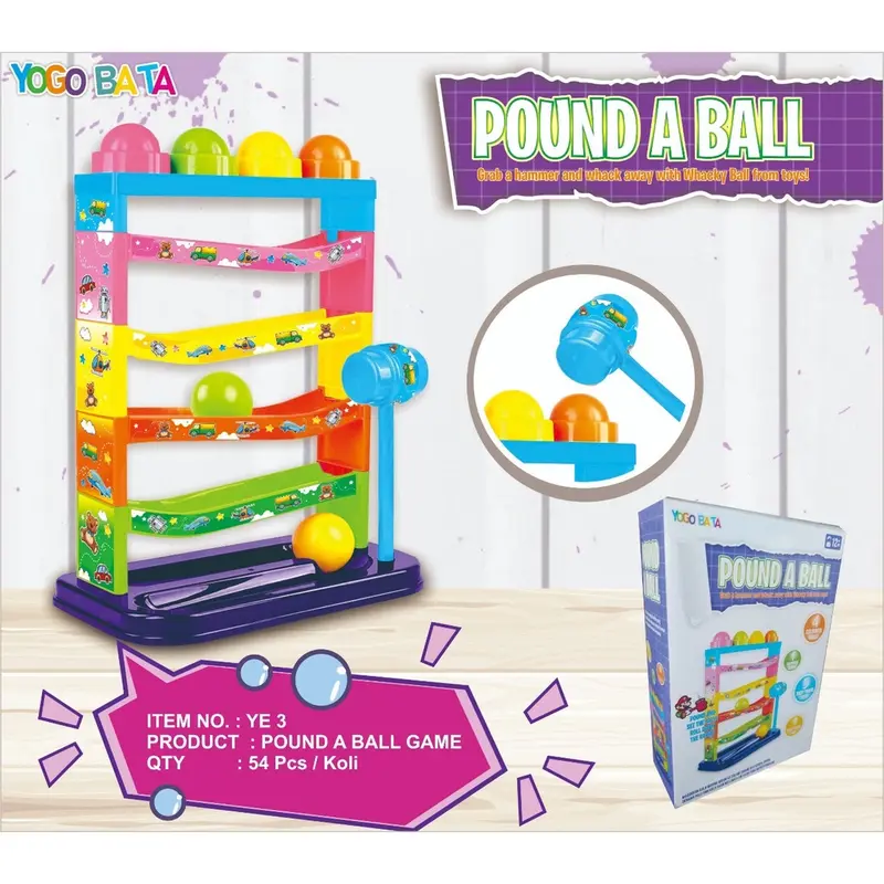 POUND A BALL MAINAN PUKUL BOLA TRACK MAINAN EDUKASI SELUNCURAN BOLA WARNA WARNI 4