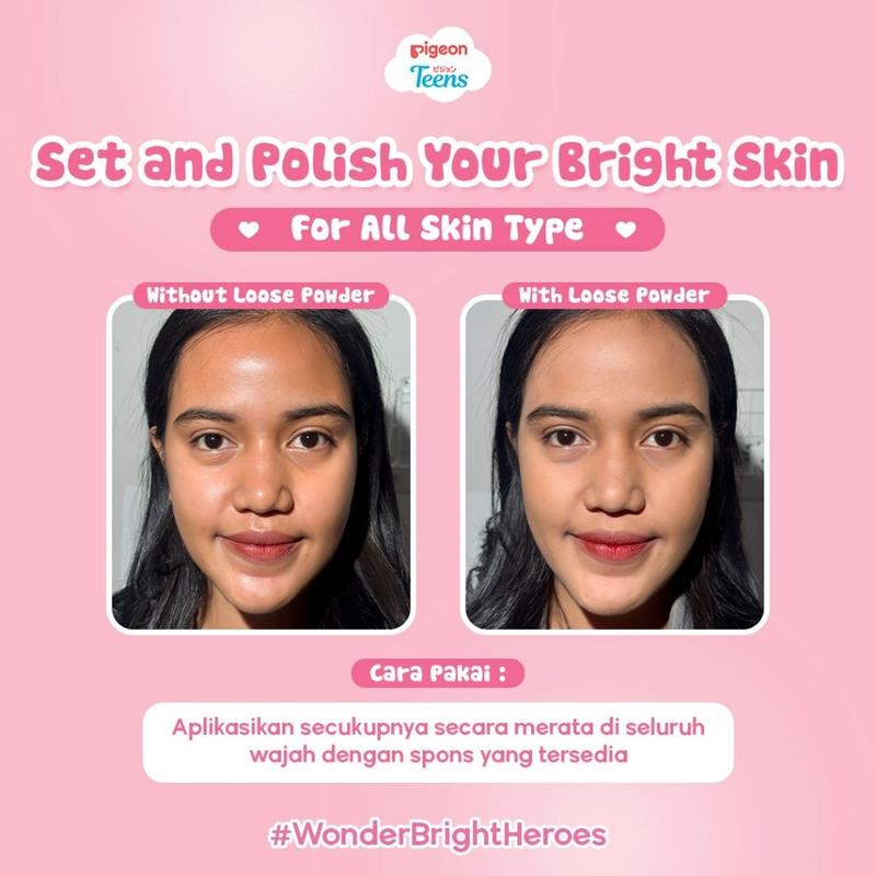 PIGEON TEENS - Loose Powder Bedak Tabur Bedak Remaja Squalane|Acne Ranger|Bright Heroes 8
