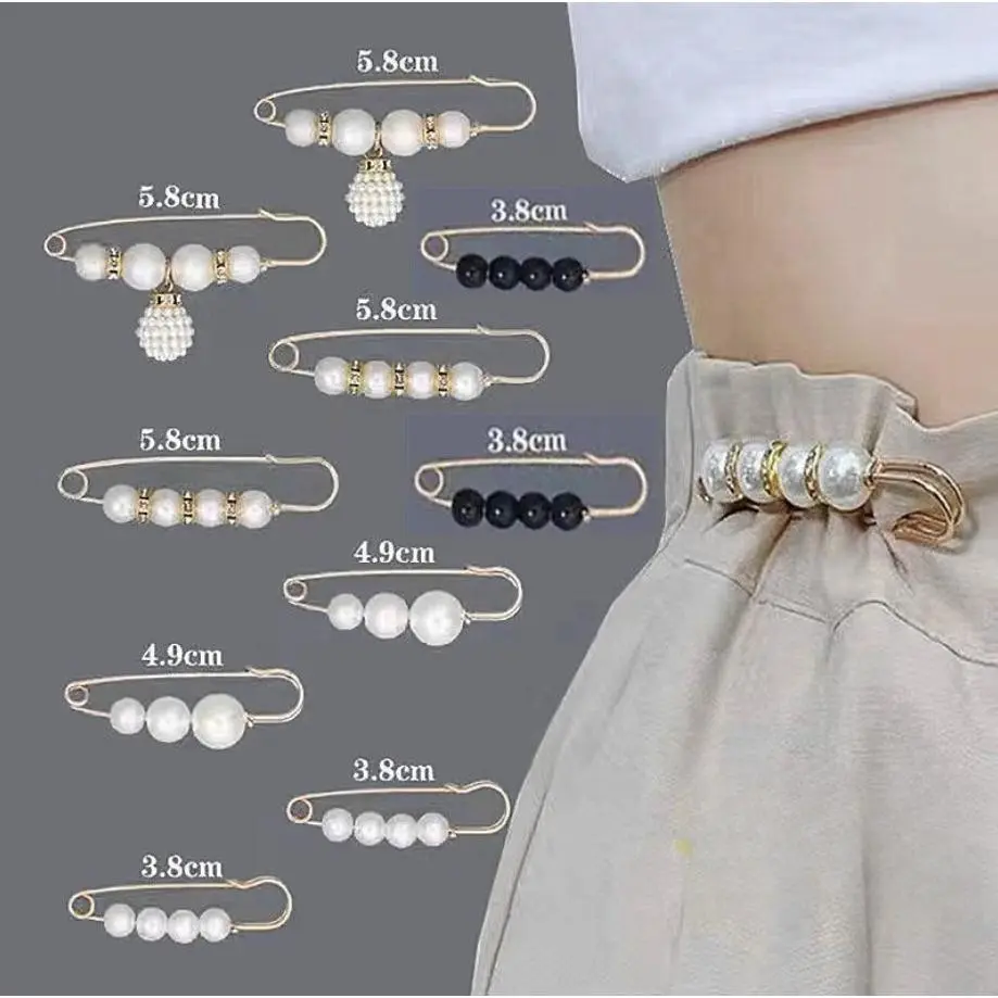 Waistband Pin Fastening Clothing Accessories Anti-Slip Brooch Women'S Pants Tightening Buckle Waist Reduction Waist Reduction Magic hijab pins