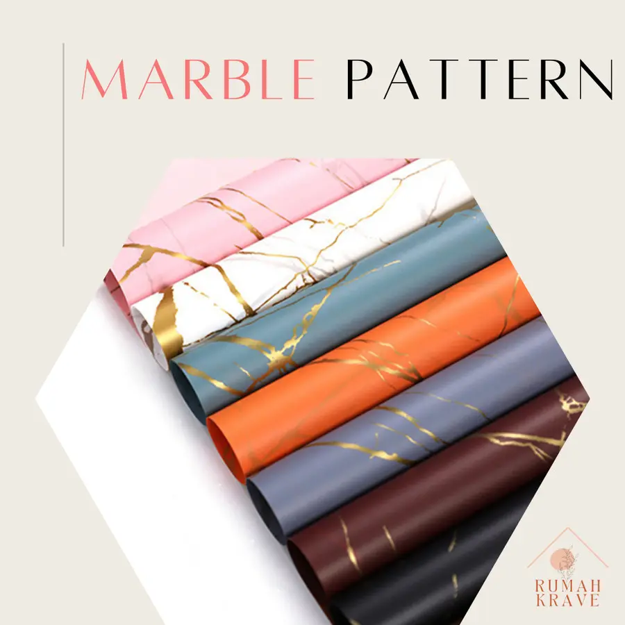Marble Cellophane Wrapping Paper Kertas Bunga