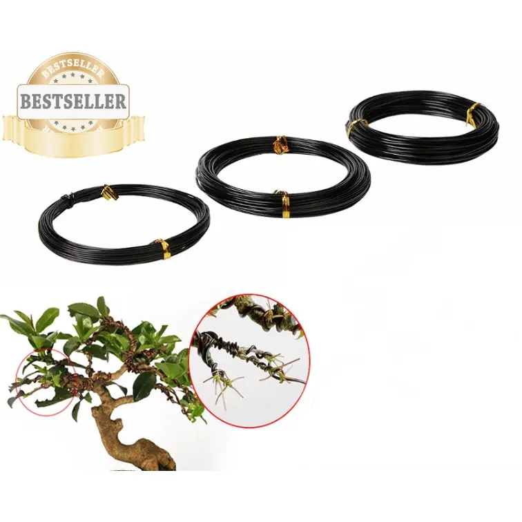 Dây Bonsai Nhôm, Linh Hoạt, Chống Gỉ, Màu Đen, Thích Hợp Cho Cây Bonsai, Có Kích Thước 0,8MM, 1MM, 1,5MM, 2MM, 2,5MM.