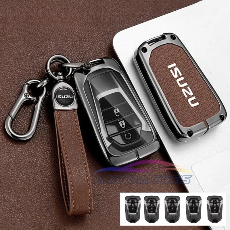 เคสกุญแจรีโมท, ฝาครอบพวงกุญแจ, สำหรับ Isuzu D-Max mu-X 2020, D-Max 1.9, D-Max 3.0 MUX 2020 และ 2021, ที่ใส่ฝาครอบกุญแจรถ, พวงกุญแจ