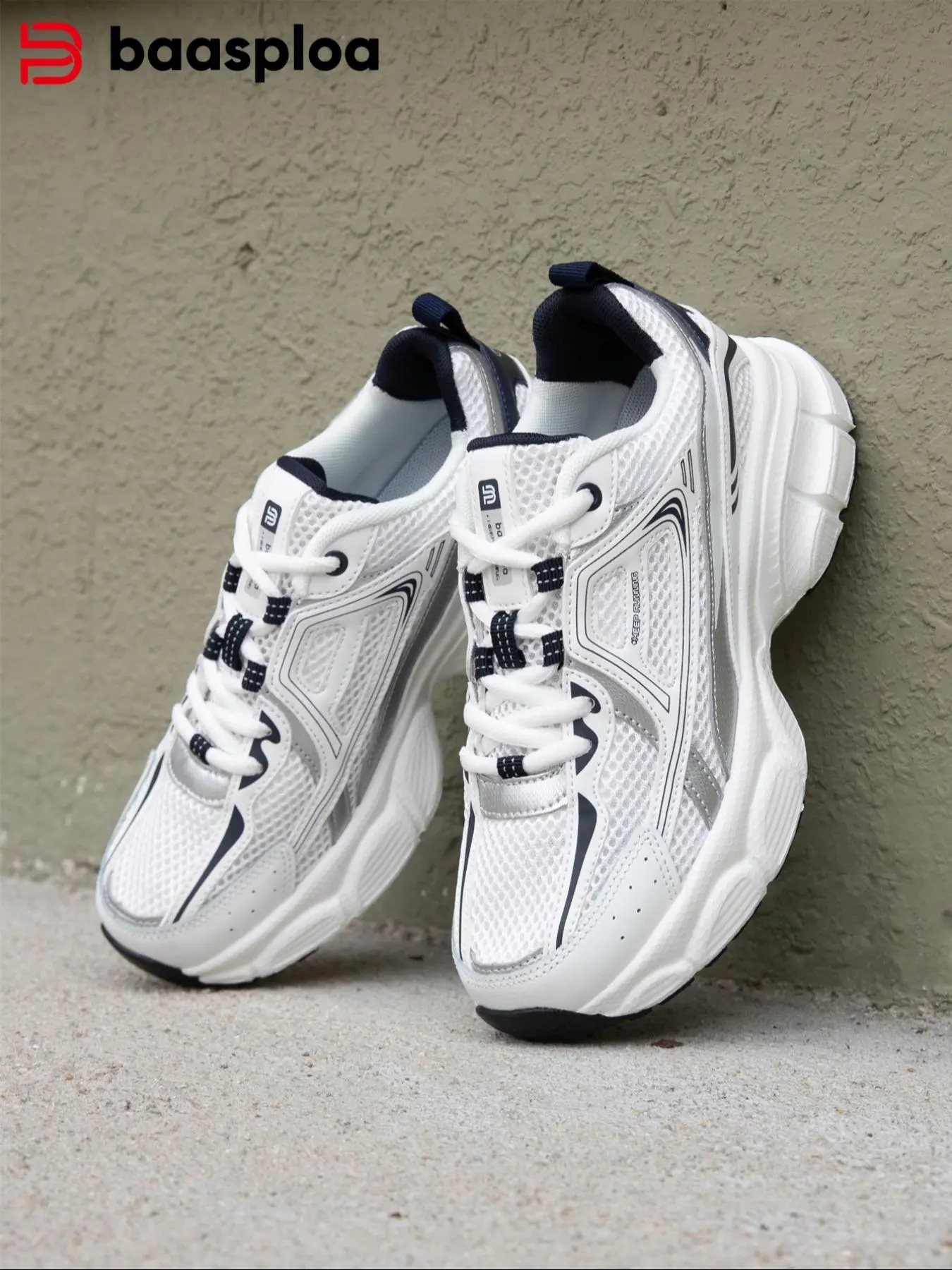 Women's Sporty Lace Up Mesh Breathable Lightweight Running Shoes, Casual Comfortable Anti-slip Sneakers, Female All-match Round Toe Sports Shoes for Daily Wear