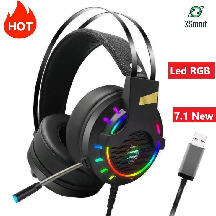Tai Nghe Chụp Tai Chuyên Game Máy Tính K3 Super Gaming Giả Lập 7.1 USB LED RGB Chống Ồn, Tạp Âm, Siêu Bass Nhét Tai