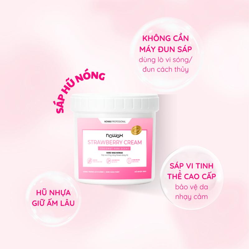 Sáp nóng hũ Nowax Strawberry Hũ nhựa giữ ấm lâu, lựa chọn hàng đầu wax lông Bikini, Nách, Râu,... 3