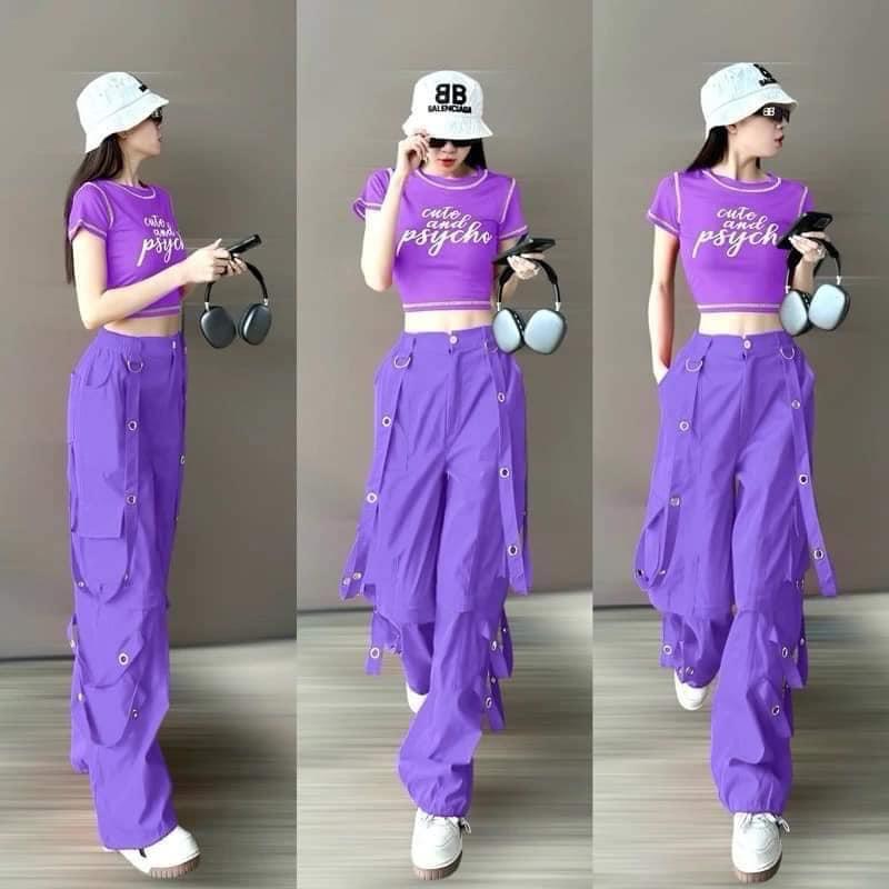 Bộ tập áo thun quần kaki tập gym,erobic dân vũ, shuffledance , zumba,dance fitness đồng phục nhóm Sport Chạy Bộ Tập Thể Dục 7