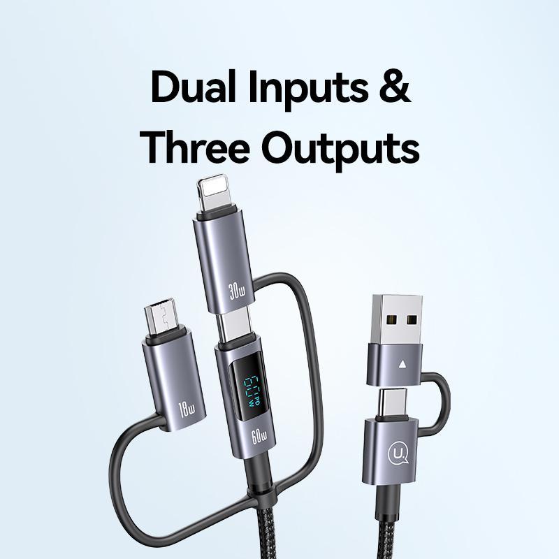 Product Introduction of USAMS Multifunctional Fast Charging Data Cable, 60W Fast Charging Cable with Digital Display 5