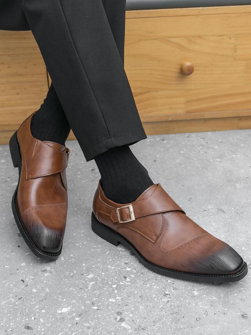 Product Introduction of Men's Business Formal Solid Color Dress Shoes, Fashionable Pointed Toe Shoes for Work Office, Male All-match Commuter Shoes for Daily Wear, Boy 7