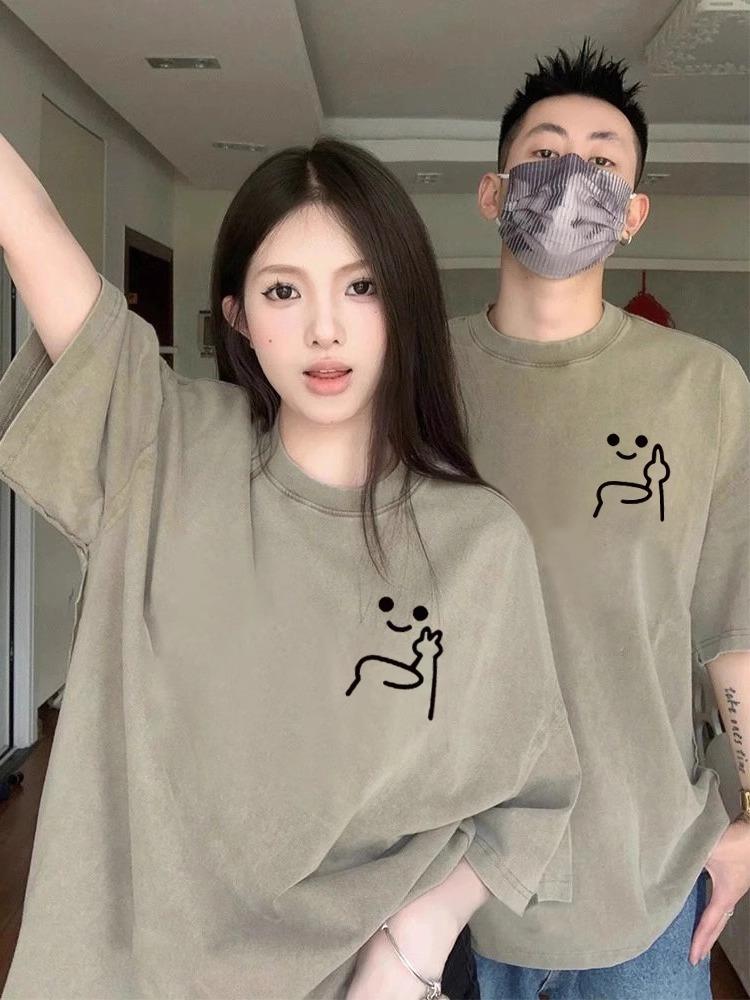 Product Introduction of Trang phục cặp đôi nổi tiếng trên mạng đặc biệt áo thun ngắn tay mùa hè phong cách graffiti 2025 xu hướng phong cách mới khác biệt phù hợp với áo phông cao cấp 1