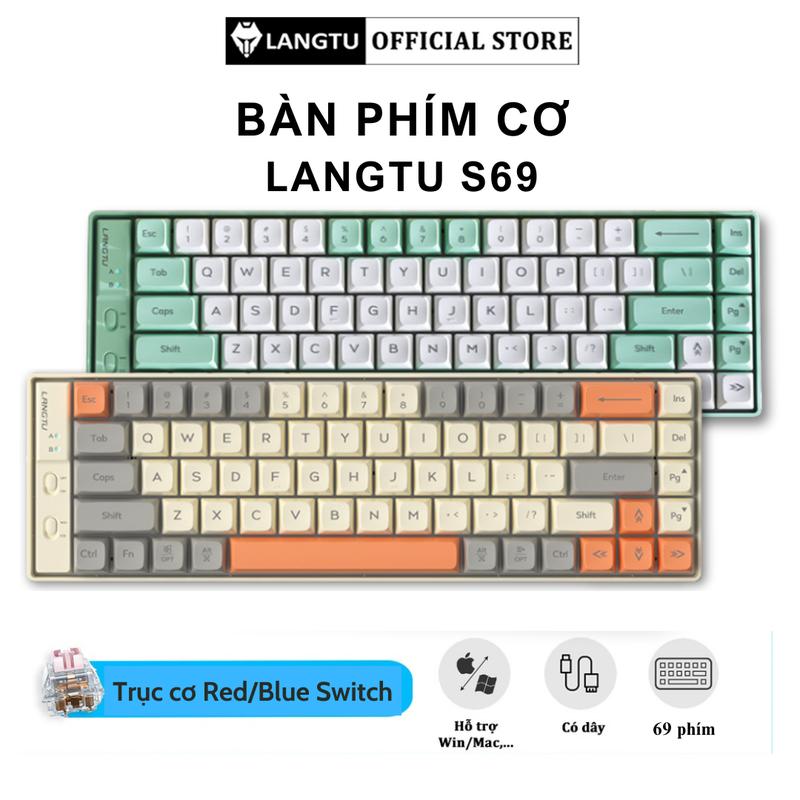 Bàn Phím Cơ LANGTU S69 1 Mode Kết Nối Dây Led Đơn Sắc Có Hotswap